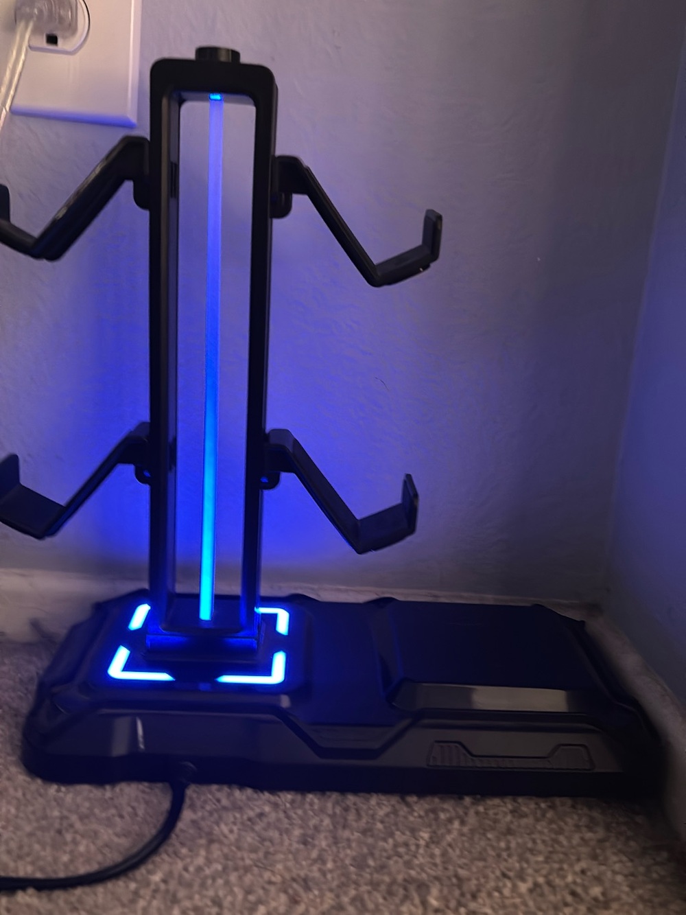 RGB Gaming HeadSet Stand With 4 Controller Holders